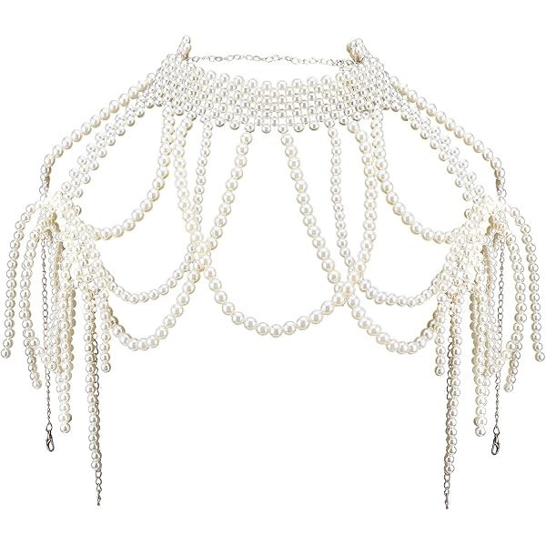 Ppmter Elegante Parel Schouder Ketting Bruiloft Bruids