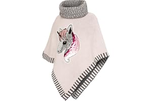 Danaest Poncho da bambina con unicorno, con paillettes reversibili