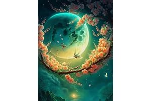 YZDZSW DIY Diamond Painting, 5D Diamond Painting Kits, Full Diamond Painting Full Embroidery Painting für Erwachsene Home Wall Décor 30 x 40 cm Natur Landschaft Mond