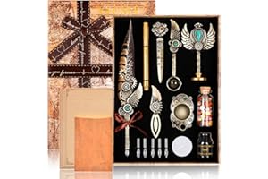 ‎YICMY YICMY Kalligraphie Set, Schreibfeder Kaligraphiestifte Set Vintage Federstift Tinte Set mit 8 Briefpapier, Antiken Feder Kalligraphie Stift für anfänger, Calligraphy Set für Geschenk