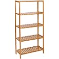 SONGMICS Étagère Bambou 3 Niveaux – Réglable, Sur Pieds Ou Murale – Rangement Salle De Bain, Cuisine, Salon