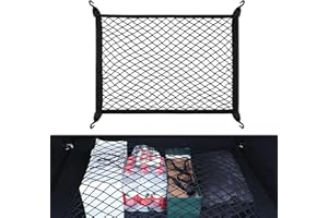 APKOL Elastischer Gepäcknetz Auto, Kofferraum Netz 60 x 40 cm, Kofferraumnetzmit 4 Großen Haken Erstreckt Sich auf 120 x 80 cm, Gepäcknetz Wohnmobil, Elastisches Netz für die Meisten Autos
