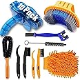 QeeHeng Precision Bicycle Cleaning Brush Tool,Bike Cleaning Tool Set Including Bike Chain Scrubber, suitable for Mountain, Road, City, Hybrid,Dirt,BMX Bike and Folding Bike,10 Pieces