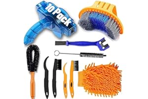 QeeHeng Spazzola per la pulizia della bicicletta -Precision con scrubber per catena della bicicletta, kit pulizia bici per biciclette da montagna, strada, città, ibride, BMX e pieghevoli, 10 pezzi