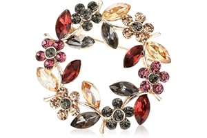 Molain Bunte Girlande Brosche, Damen Kristall Brosche, Strass Blumenstrauß Brosche Elegante Brosche Anstecknadel für Damen Mantel Kleid Kleidung Brosche Abzeichen für Braut Mutter Geschenke