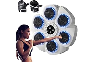 TQEBWUS 40cm Musikboxmaschine, Musikboxmaschine Wand - Boxmaschine Mit 9 Modi 18 Gänge- An Der Wand Montierter Boxtrainer Unterstützt Blueto-oth, Boxing Target Workout Maschine Mit Halbfingerhandschuhe