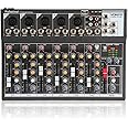 VONYX VMM-F701 7-Channel Audio Mixer with USB MP3, Built-in Echo Effect, Phantom Power and Stereo Jack Connections – Ideal for Bands, DJs, Studios and Live Stage Applications