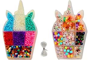 Only faith kit Unicornio para hacer pulseras cuentas de colores y letras de colores niñas set hacer joyas Juego de manualidades cristal redondas abalorios mostacillas (Unicornio 4 mm (2000 piezas))
