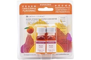 LorAnn Peach SS Geschmack, 1 Dram-Flasche (3,7 ml – 1 Teelöffel) – Doppelpack mit Blasen