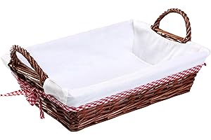 woodluv Storage Baskets Willow, Basket to make hamper, Handmade Woven Organizer Basket, Hamper basket Storage Basket for shelves, 27x38 cm - Rectangular