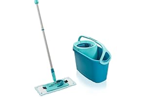 Leifheit Clean Twist M Ergo Scopa lavapavimenti, Set scopa lava pavimenti e secchio, Panno pavimenti con meccanismo di rotazione e tecnologia di centrifuga