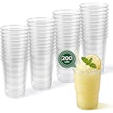 Maxi Products - 200 Reusable Plastic Cups - 250 cc - Recyclable Cups - High Resistance - Unbreakable Cups - Celebrations - Co