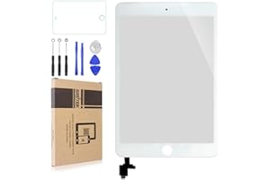 Srjtek Ersatzdisplay für iPad Mini 3 Touchscreen Digitizer A1599 A1600, Ersatzteile mit IC-Chip und Kamerahalterung