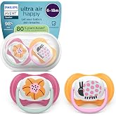Philips Avent Ultra Air Pacifiers: Anatomically Designed for Babies 6-18 Months, Soft Silicone Symmetrical Teat BPA-Free with