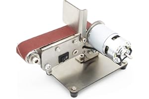 OKANEMOQI Levigatrice a Nastro da Banco, Smerigliatrice da Banco per la Fresa di Punte di Acciaio,Bordi di Lama,Lucidatura Radice di Bodhi