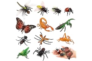 funvce Insect Toys Kit, 12Pcs Large Children's Plastic Bug Toys Set,Bee,Spider,Butterfly Ladybug.Educational Bugs Figurines Learning Toys Suitable for Children's Early Education, Insect Theme,Party