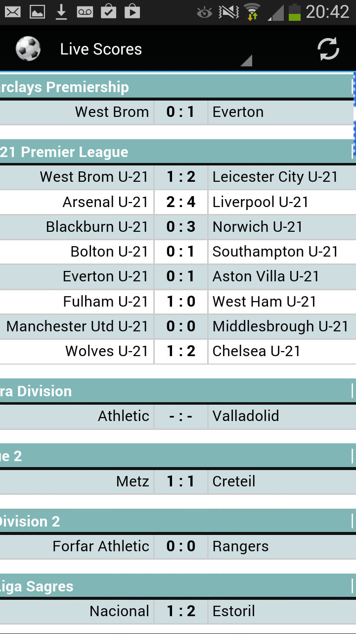 Football Scores Live Football Scores Amazon.co.uk Appstore for Android
