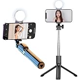 Coverzone LED Işıklı Kumandalı Selfie &Ccedil;ubuğu Tripod | 113 cm Uzayabilir, 360&deg; D&ouml;ner Başlık, Paslanmaz &Ccedil;elik G&ouml;vde, Android ve