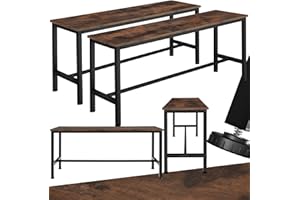 ‎TECTAKE tectake® 2X Sitzbank für Esszimmertisch, Industrial Möbel, Bank Esstisch, Küchentisch, Küchenmöbel Essgruppe, Holzbank für Sitzecke, Esszimmerbank, Garderobenbank Flur - Holz dunkel, rustikal
