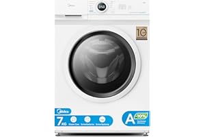 Midea MF10EW70BA10 Waschmaschine / 7kg / 1400 U/Min/EEK A-10%/Inverter Quattro Motor/Dampffunktion/Grosse Trommel/Nachlegefunktion/Kindersicherung/AquaStop, Weiß