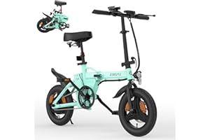 ESKUTE F100 Bicicleta Eléctrica Plegable, Ebike 14", Batería Integrada 36V 9Ah, 25 km/h & Autonomía 35–60 km, Pantalla LCD, Soporte USB, Asiento Ergonómico, Bici Electrica Urbana para Adultos