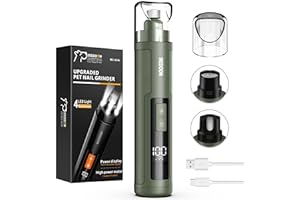 IREDOON Profi Krallenschleifer für Hunde 3-Gang Mit 4 LED-Leuchten – Neuester Krallenschleifer Mit Leistungsanzeige für Haustiere, Superleise, Wiederaufladbare für Große, Mittelgroße und Kleine Hunde