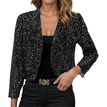 Veste à Paillettes Pour Femme – Boléro Élégant Pour Soirée, Fête Et Look Festif