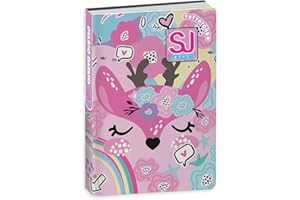 SEVEN. Agenda Compatibile con DIARIO Scuola 20x15cm SJ Girl Gattina Rosa 2024-2025 datata+ Omaggio portachiave con Paillettes e Penna Glitterata