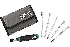 C.JET TOOL 5 Pack Tack Lifter, Nail Puller, Upholstery Staple Remover, Rivet Removal Tool, Tack Puller, Screwdriver for Furniture