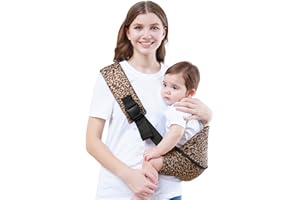 GAGAKU Porte-bébé ergonomique portable pour tout-petits avec siège antidérapant pour nourrissons et tout-petits (6,4 à 20 kg) - Léopard