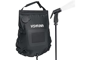 HSYFUNA Douche de Camping,5 gallons/20L avec indicateur de température Douche Solaire Camping,Eau Chaude 45°C Douche de Camping extérieur,pour la randonnée Escalade