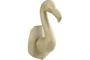 DECOPATCH Décopatch SA187C - Un support en papier brun mâché 13,5x15,7x26,9 cm, Trophée flamand rose