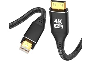 KELINK 4K Mini DisplayPort to Mini HDMI Cable 5Ft, Thunderbolt 2 to Mini HDMI Uni-Directional Cord, Supports 4K@30Hz for MacBook, Surface Pro/Dock to KYY,ARZOPA,VILVA,MNN, Portable Monitor