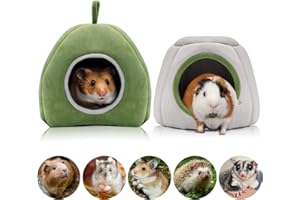 HYLYUN Lot de 2 Lits pour Cochon d'Inde pour Petit Animal, Cachette, Accessoires Lavables pour Cage de Cochon d'Inde pour Cochon d'Inde Chinchilla Hamsters Hérisson- (Gris Vert)