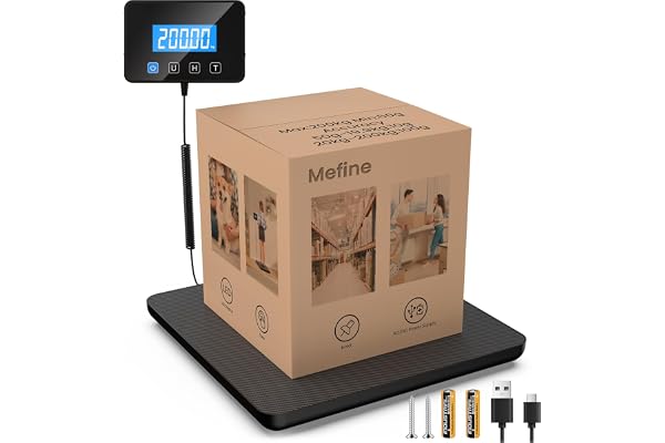 Mefine Balance Colis Pese Personne 200kg, Balance Professionnelle de Precision avec Fonction Maintien & Tare, Pese Colis et Bagages avec Écran LCD Mural, Secteur ou Batterie, pour Entrepôts, Bagages