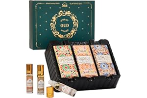 Oud Attar Oil Set by Dukhni | Arab perfume oils for men and women | 3 assorted roll on perfume scents x 6ml | Arabic oudh oil fragrances | Eid, Ramadan Gift Set, Halal & Vegan Islamic Fragrances