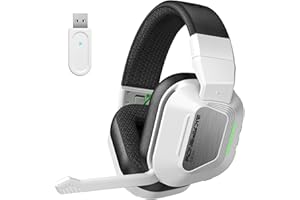 Skapendy VK82 Wireless Gaming Headset for PC, PS5, PS4-2.4GHz Lossless Audio USB & Bluetooth Gaming Headphones, Low Latency, RGB Headphones with Mic, 50Hrs Battery Life, For Mac, Tablets, Switch
