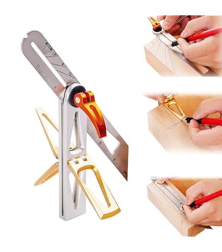 Righello 2 In 1 Per Posizionamento Del Trapano, Rullo A T Funzionale Woodworking - 12
