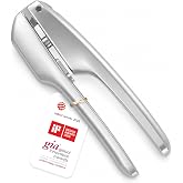 Zyliss Garlic Press Susi 4, Unpeeled Garlic Press, Easy to Clean | Non-stick Coating, Large Chamber, Stainless Steel/Heavy Du