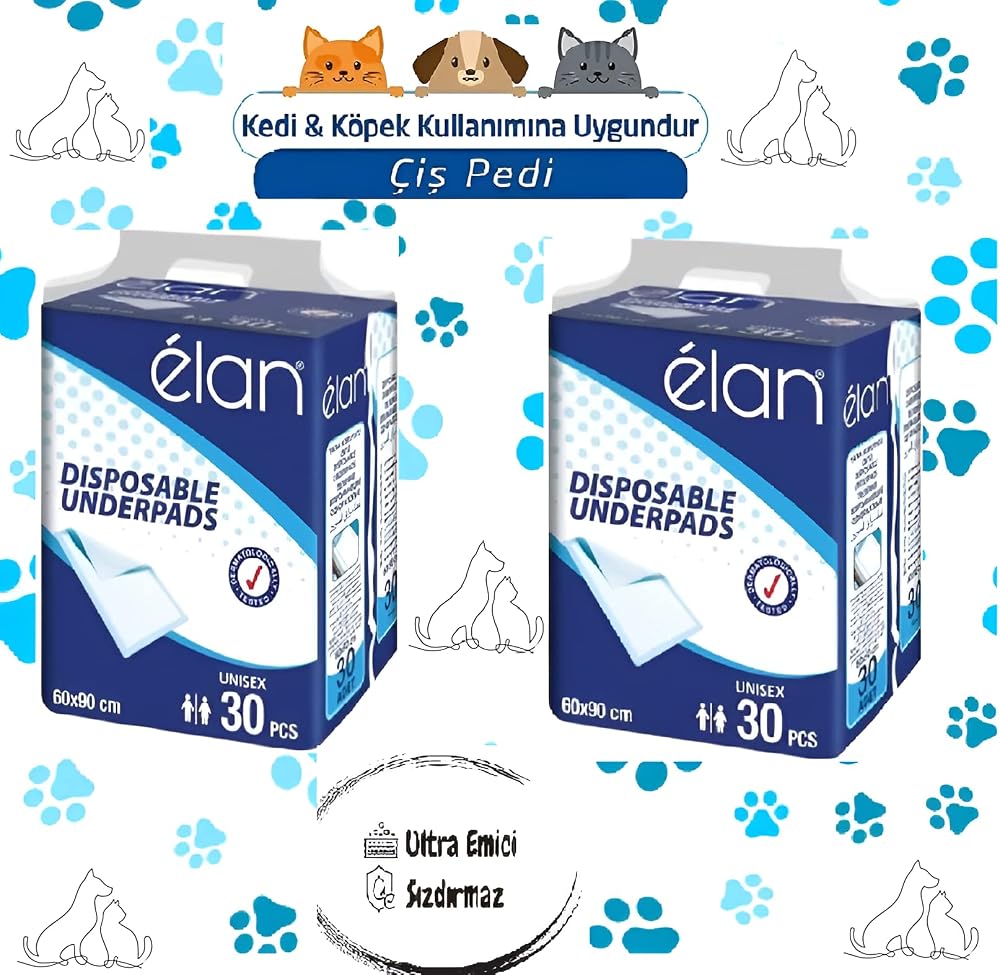 Kedi Köpek Çiş Pedi Ultra Emici 60cmx90cm 60 Adet