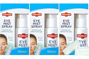 ZELERC Eye Spray for Dry & Irritated Eyes - Pack of 3 | 20Pc Soft Cotton Pads | Instant Relief for Dry, Tired, Itchy Eyes | Refreshing & Soothing Mist | Long-Lasting Protection & Treatment