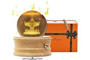 Sentasi Spieluhr Kristallkugel 3D, Spieluhren Warmlichtprojektion und um 360° Drehbare, Musical Box für Kinder/Erwachsene/Geburtstag/Mama