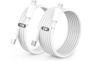 BSTOEM Cable iPhone USB C, Cable USB C vers Lightning 1M+2M, MFi Certifié Câble iPhone USBC Chargeur Rapide Fil pour Apple iPhone 14 13 12 11/Pro Max/Pro/Plus/XS/XR/X/8/7/SE, pour iPad- Blanc