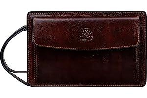Time Resistance Pochette en cuir pour homme - Sac de poignet fait à la main en Italie