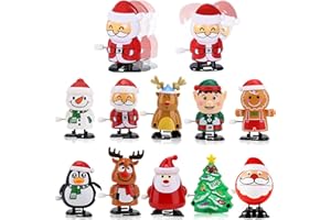 XineYuor 10PCS Giocattoli a Carica di Natale,Giocattolo di Natale Bambini,Divertenti Giocattoli a Orologeria Riempimento Sacchetto Regalo Natale per Bambini Festa Bomboniere