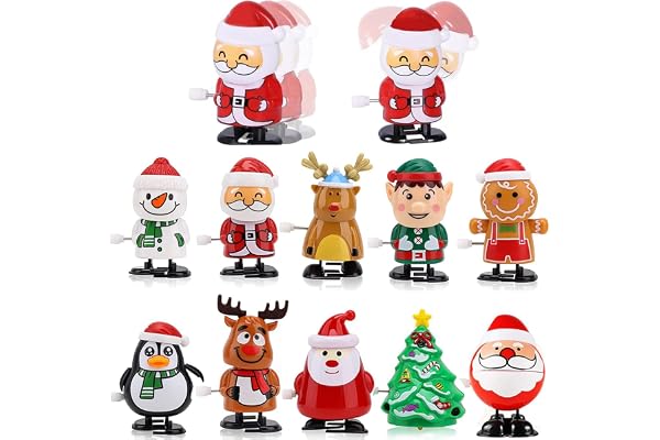 XineYuor 10PCS Jouet a Remonter de Noël Wind-Up Toys Set Bonhomme De Neige Renne Jouet pour Enfants Jouets Mécanique Noël Jouets Ornements Noël Décoration Noël Accessoires
