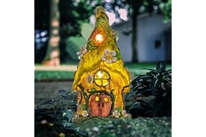 THE ENCHANTED GARDEN BRINGING GARDENS TO LIFE THE ENCHANTED GARDEN - Adorno de casa de hadas con flores verdes, decoración al aire libre, accesorios de jardín de hadas, estatua de elfo y hadas, hogar