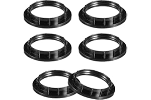 Giantree Lot de 6 anneaux convertisseurs abattre, anneau à visser pour jour, support d'abat-jour, lampe de table, plafonnier (noir)