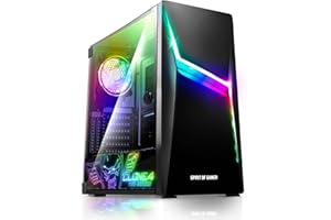 Spirit Of Gamer - Clone 4 - Obudowa PC Gamer RGB z przezroczystym szkłem hartowanym - Stwórz swój PC do gier - Kompatybilny z ATX/MATX/ITX - 2 wentylatory 120 mm w zestawie