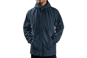 ANAYSN Herren Regen Jacke mit Kapuze wasserdicht leichte Jacke und Reißverschlusstaschen Regenmantel für Outdoor Camping Wandern